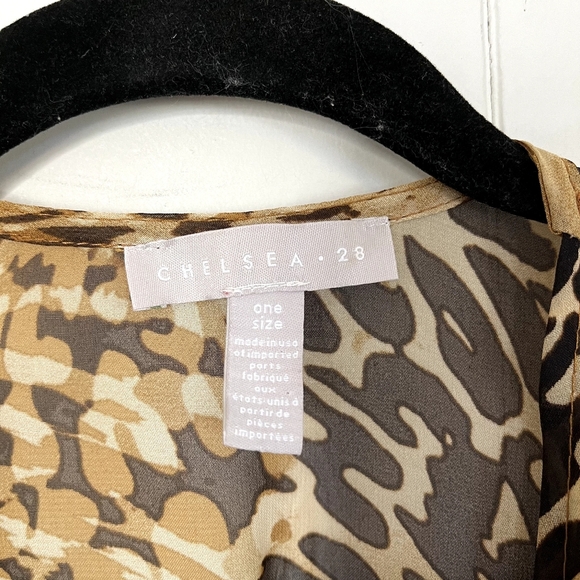 Chelsea28 Swim Cover-Up Kimono Leopard Animal Print Beach Boho Sexy Bohe… - Picture 4 of 5